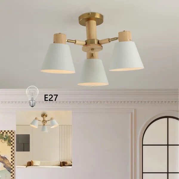 Brilagi - LUND WOOD felületre szerelt csillár 3xE27/40W/230V, átmérő 50 cm, fa kivitel