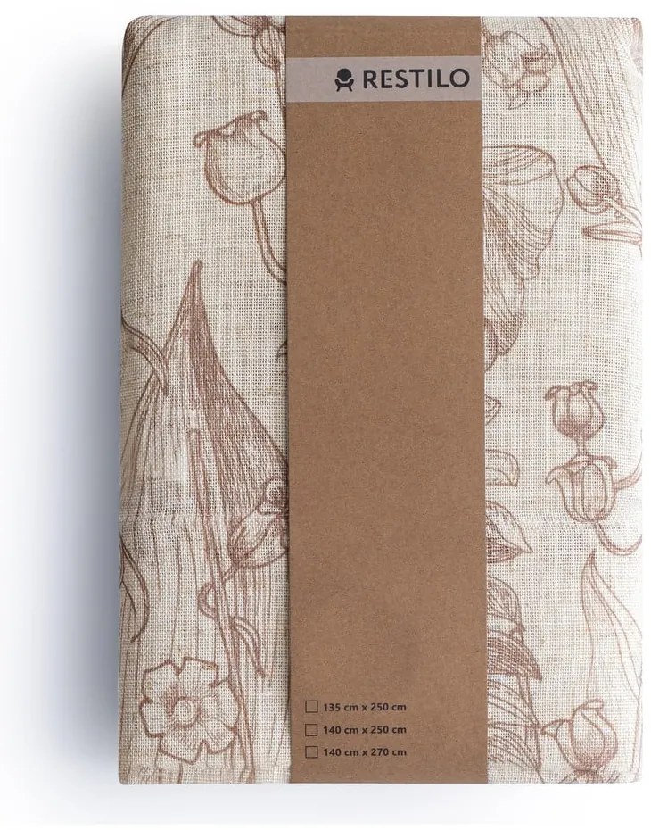 Bézs-világosbarna függöny 135x250 cm Selvetia – Restilo