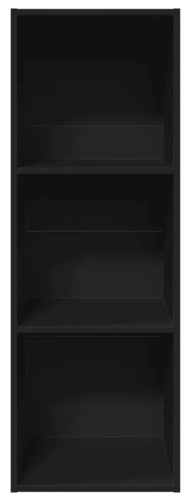 fekete szerelt fa könyvespolc 40 x 30 x 114 cm