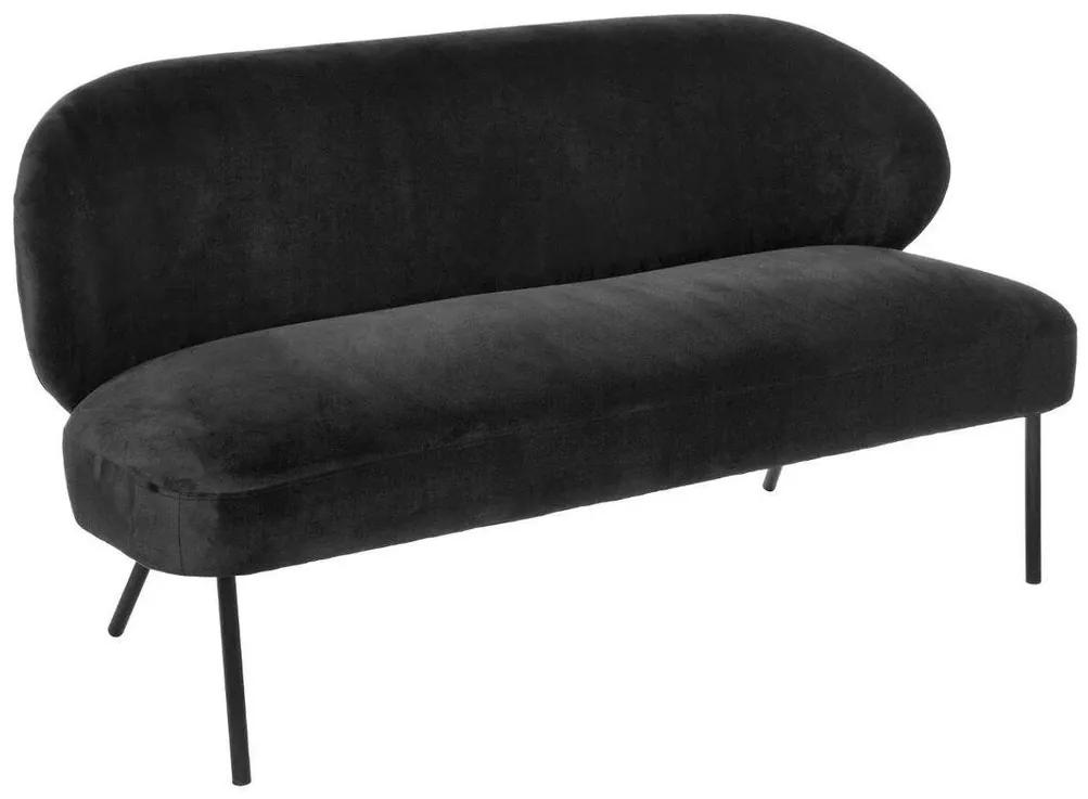 2 személyes kerekded kanapé, fekete - OVALE