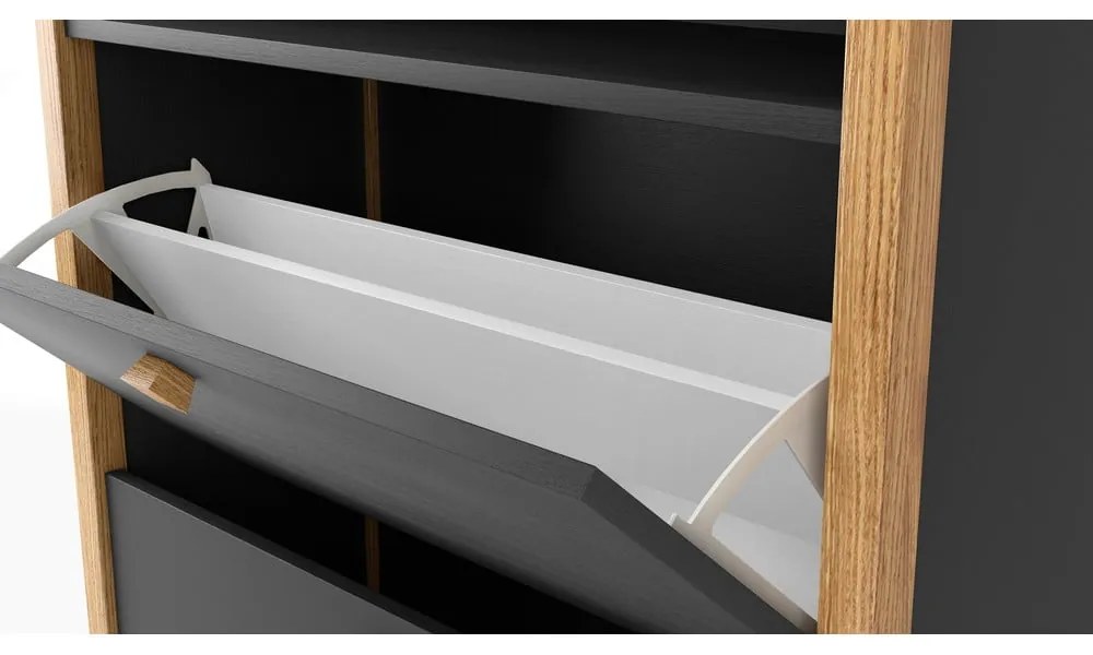 Bode sötétszürke cipősszekrény, két fiókkal - Woodman