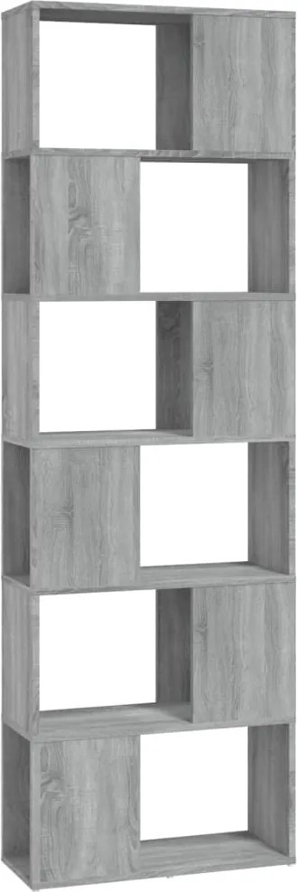 vidaXL szürke sonoma színű térelválasztó könyvszekrény 60x24x186 cm
