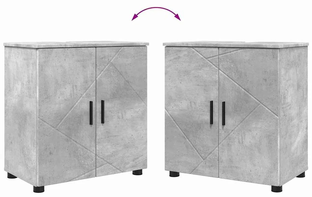 Fürdőszoba bútor szett 2 pcs Beton szürke 61 x 35 x 64 cm