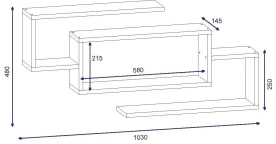 Fali polc JANISON 48x103 cm fehér