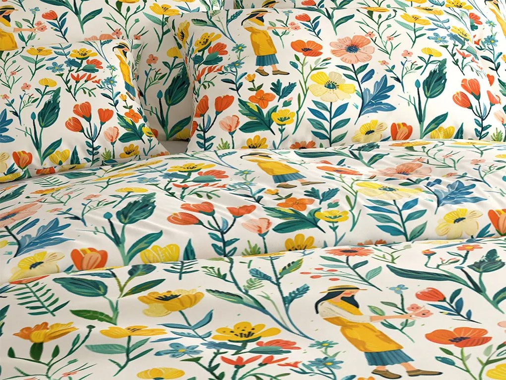 Pamut ágynemű FLOVINA POLY színes Ágyneműhuzat mérete: 70 x 90 cm | 140 x 200 cm