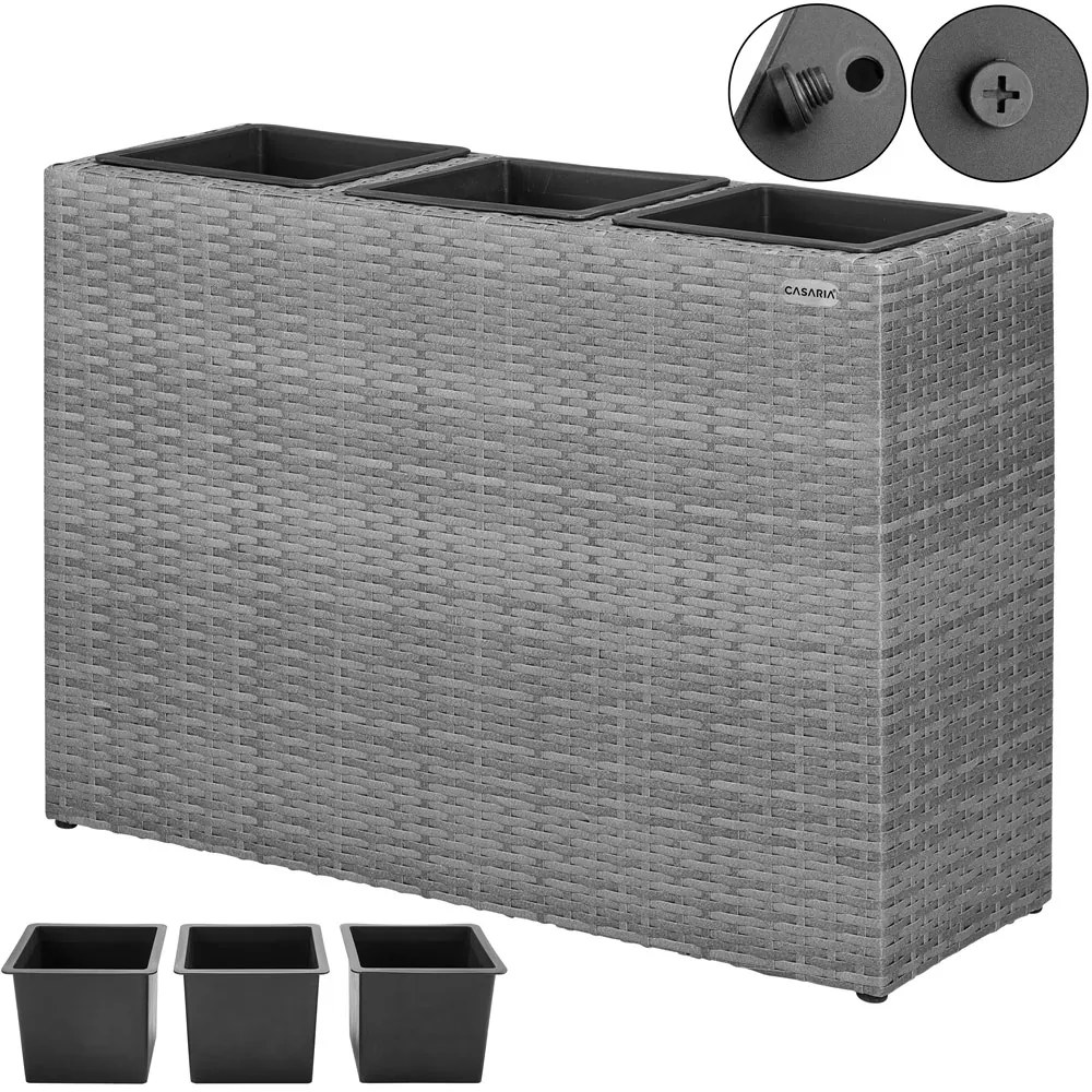 Casaria® Virágcserép 83x30,5x60 cm - szürke
