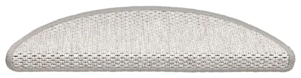 15 db szizál hatású platina öntapadó lépcsőszőnyeg 56x17x3 cm