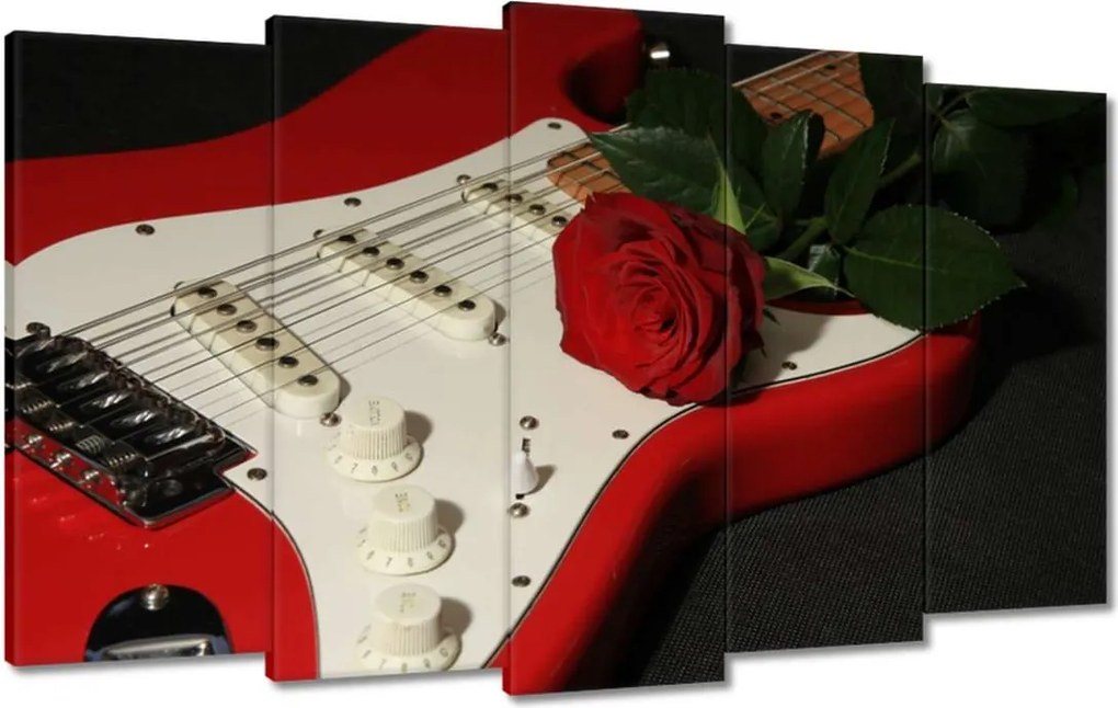 Vászonkép 100x60 Elektromos gitár rózsával