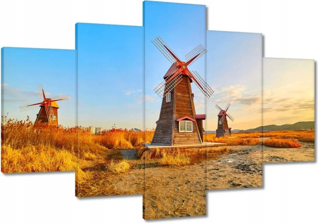 Festmények 120x80 Fa szélmalom Tájképek