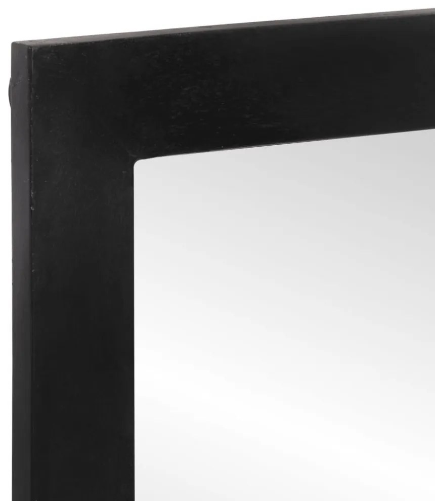 üveg és tömör mangófa fürdőszobatükör 55 x 1 x 60 cm
