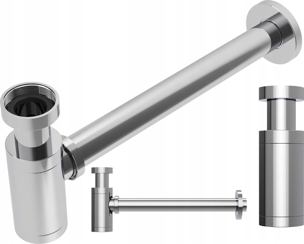 Mosdószifon Sárgaréz Krómozott Fürdőszoba Kerek Univerzális