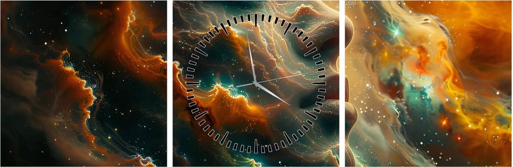 Kép - Arc az űrben (órával) (90x30 cm)