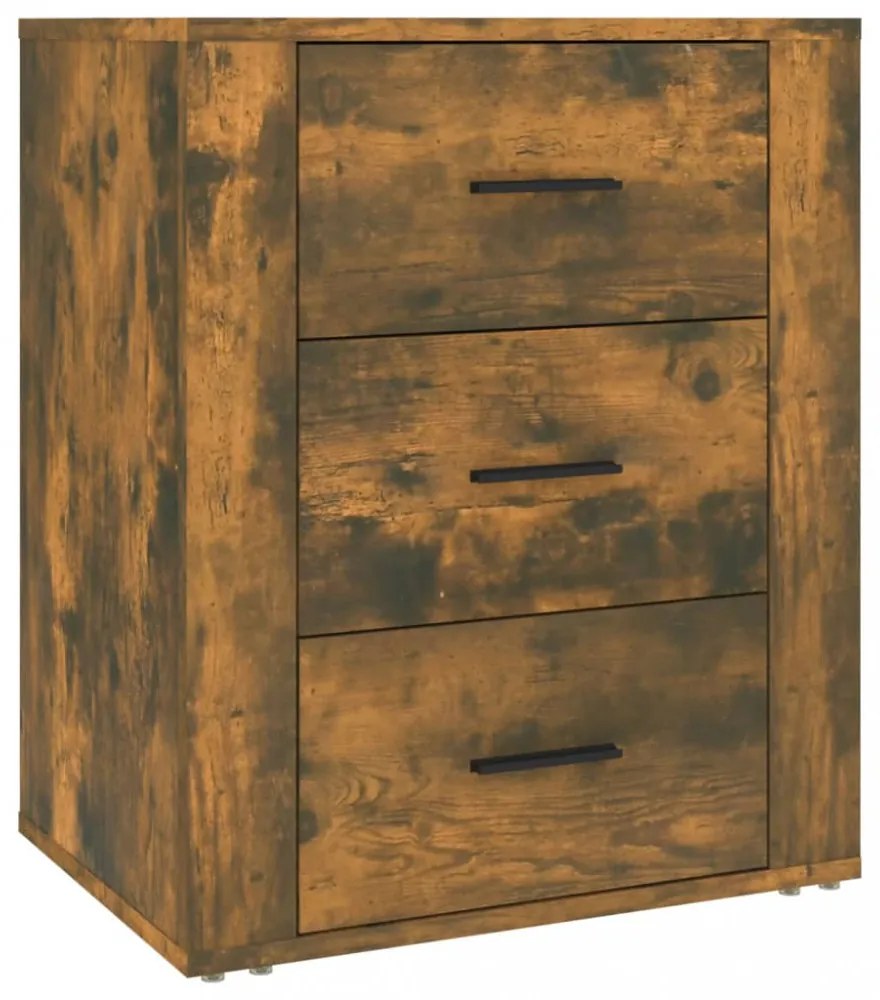 füstös tölgy színű szerelt fa éjjeliszekrény 50 x 36 x 60 cm