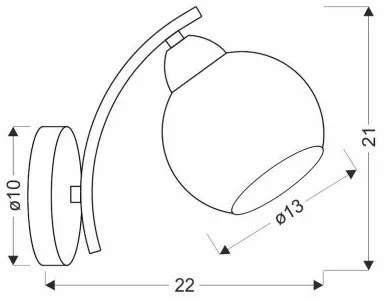 Fali lámpa AMOS 1xE27/40W/230V fényezett króm