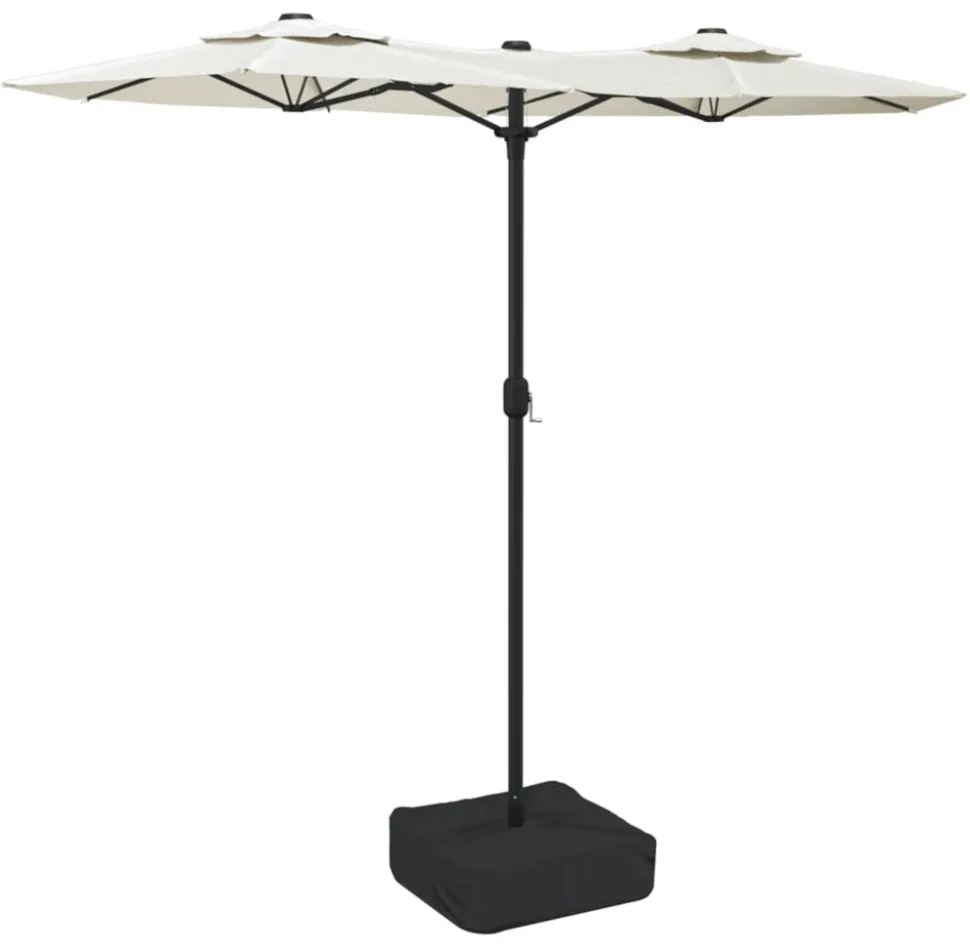 homokfehér dupla tetős napernyő 316x145 cm