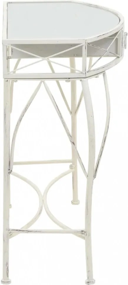 francia stílusú fehér fém kisasztal 82 x 39 x 76 cm