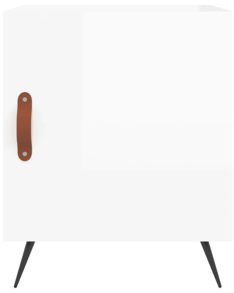 vidaXL magasfényű fehér szerelt fa éjjeliszekrény 40 x 40 x 50 cm