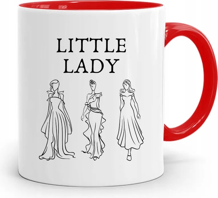 Piros Bögre Ajándék Little Lady Lányának fényképes nyomattal
