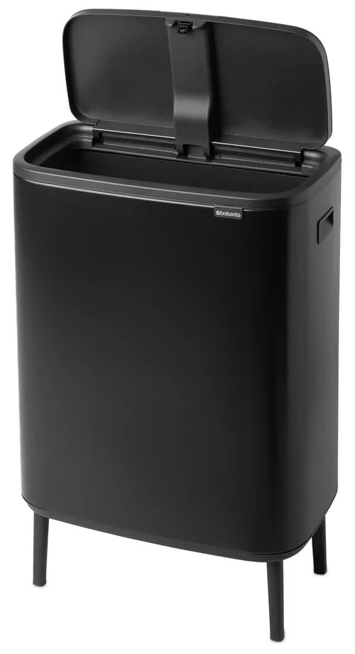 Matt fekete acél érintésre nyíló szemetes 60 l Bo Touch Bin Hi – Brabantia