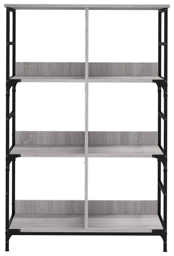 szürke sonoma színű szerelt fa könyvespolc 78,5 x 33 x 117,5 cm