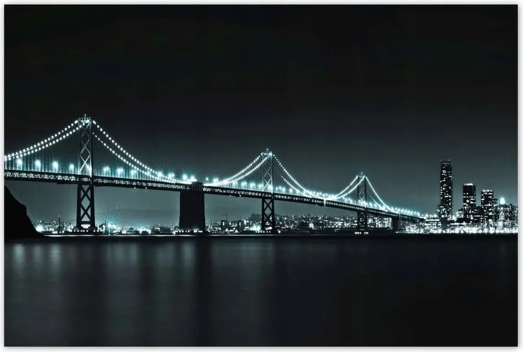 Poszterek 120x80 Usa Híd az éjszakában Fények