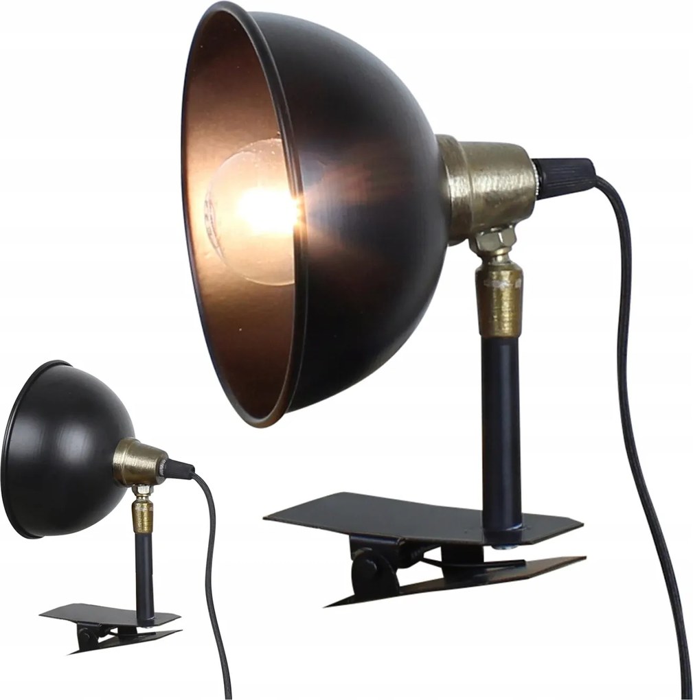 Asztali Csipeszes Felcsatolható Lámpa Éjjeli loft klip fekete asztali