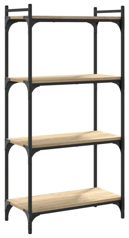 4 szintes sonoma tölgy szerelt fa könyvespolc 60 x 30 x 120 cm