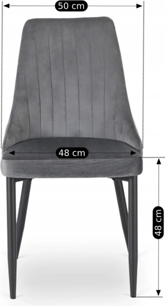 Étkezőszék szürke bársony kárpittal – BARI
