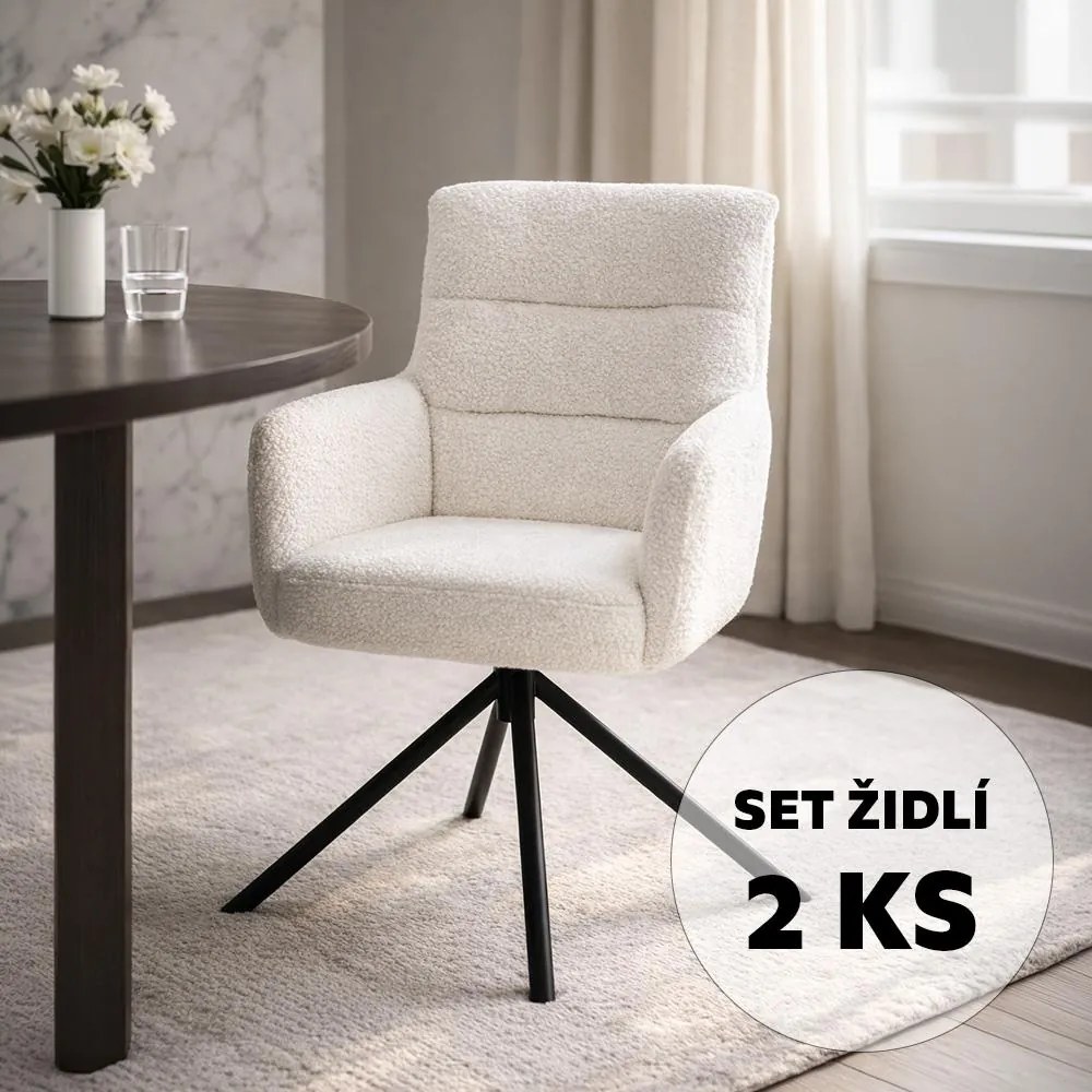AVENBERG TESSA Forgó étkezőszék szett - 2 db, fehér