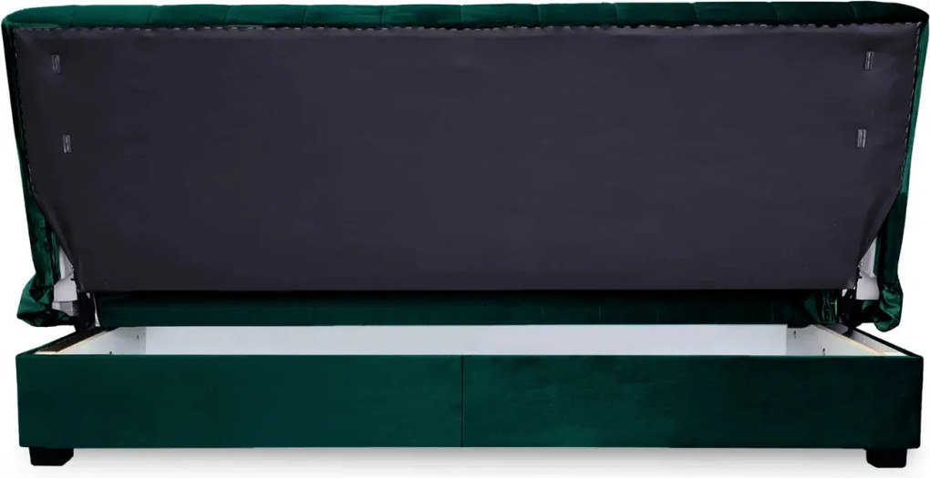 2 db-os szett, ágyazható kanapé zöld színben, velúr kárpittal SIGMA