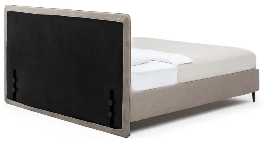 Kárpitozott franciaágy taupe színű matraccal/ráccsal 180x200 cm Noira Slim - Bonami Selection