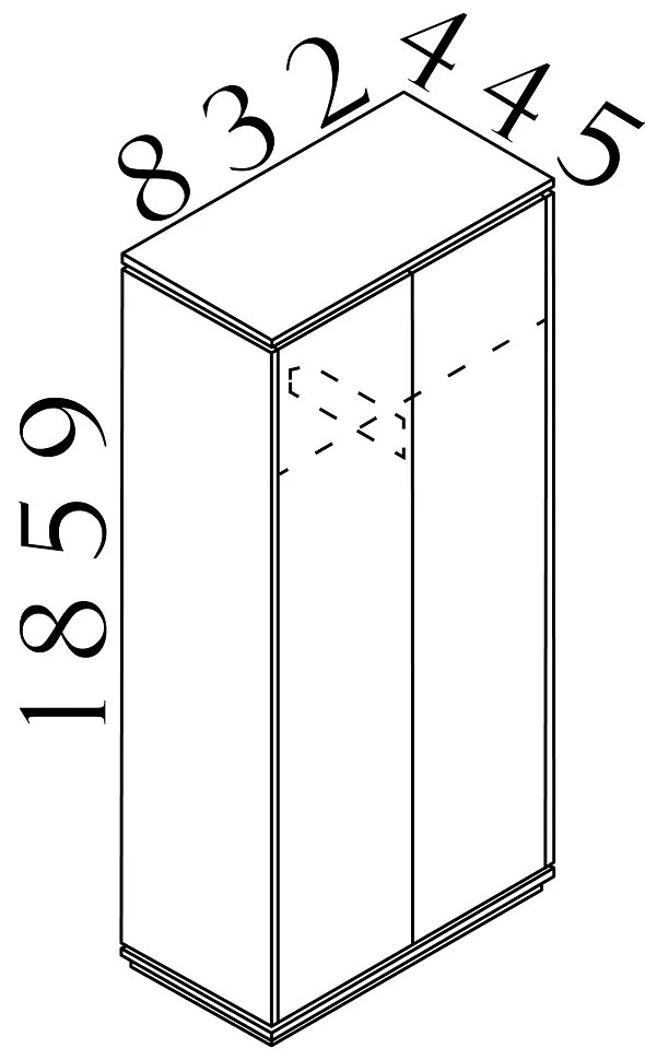 Creator magas gardrób 83,2 x 44,5 x 185,9 cm, antracit / fehér