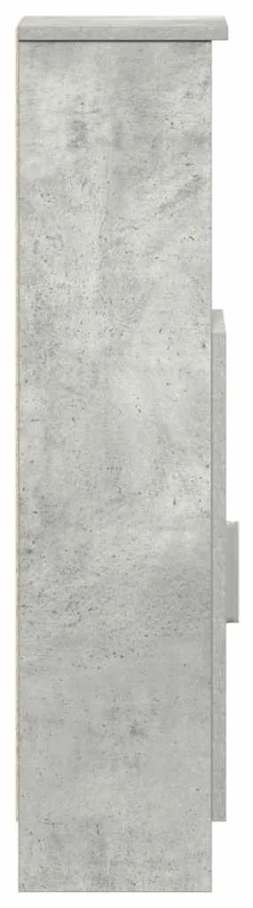 betonszürke fürdőszobaszekrény tekercstartóval 20,5x22x90 cm