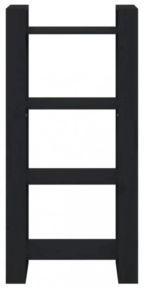 fekete tömör fa könyvszekrény/térelválasztó 60 x 35 x 125 cm