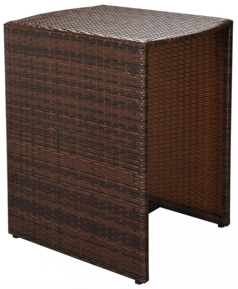 vidaXL 3 darabos barna polyrattan bisztrószett párnákkal