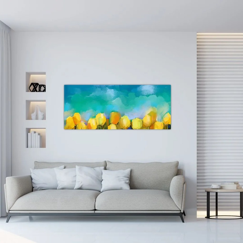 Sárga tulipán képe (120x50 cm)