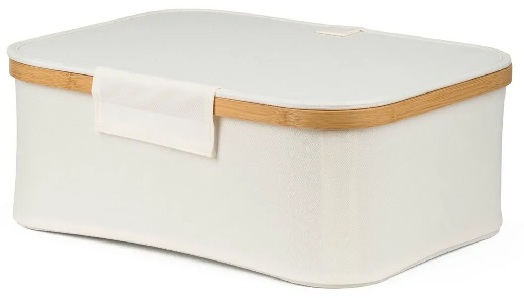 G21 tárolódoboz 40 x 30 x 15 cm, bambusz, fedéllel, bézs