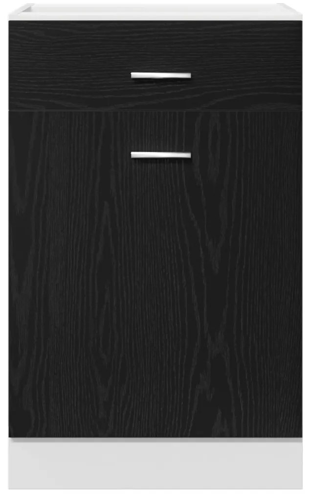 Fekete tölgy fiókos szekrény - 50x46x81.5 cm, MDF-ből készült.