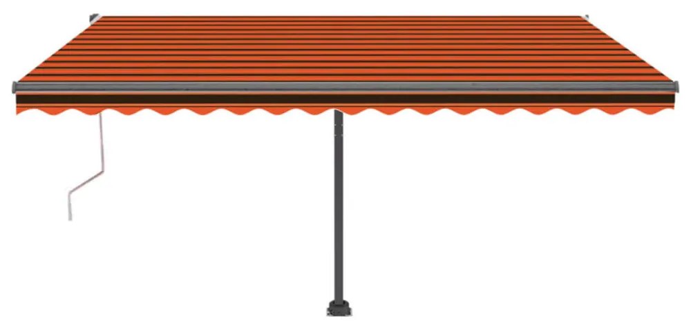 narancssárga-barna szélérzékelős és LED-es napellenző 400x300cm