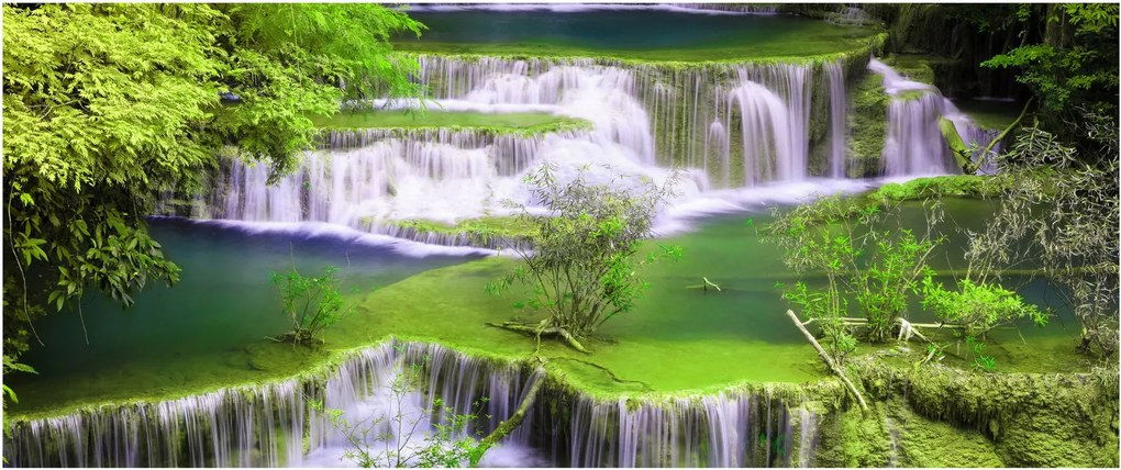 Kép - Huay Mae Khamin vízesések, Kanchanaburi, Thaiföld (120x50 cm)
