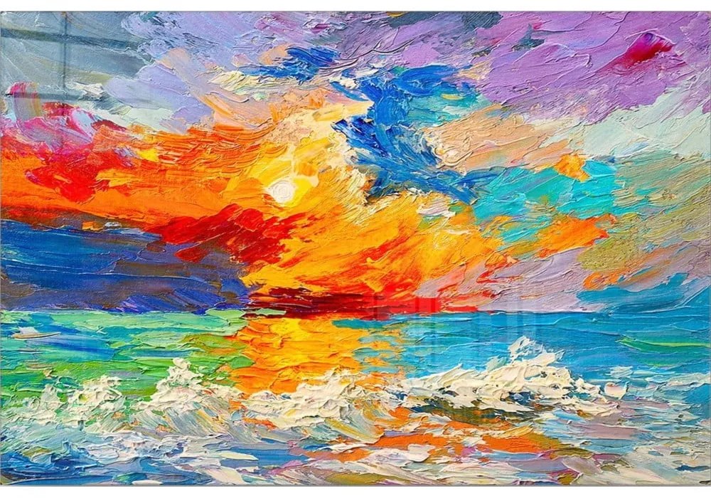 Üveg kép 100x70 cm Abstract Sunset – Wallity