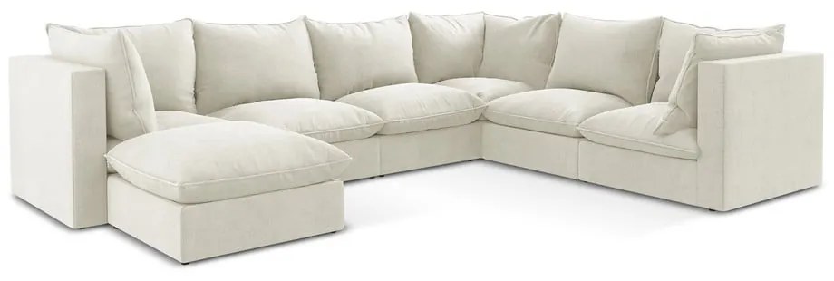 Bézs sarokkanapé (jobb oldali-U alakú) Manao – Makamii