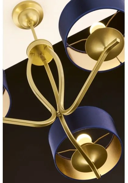 Jupiter 2113 - KASZMIR rúdra szerelhető csillár 3xE27/15W/230V kék/arany