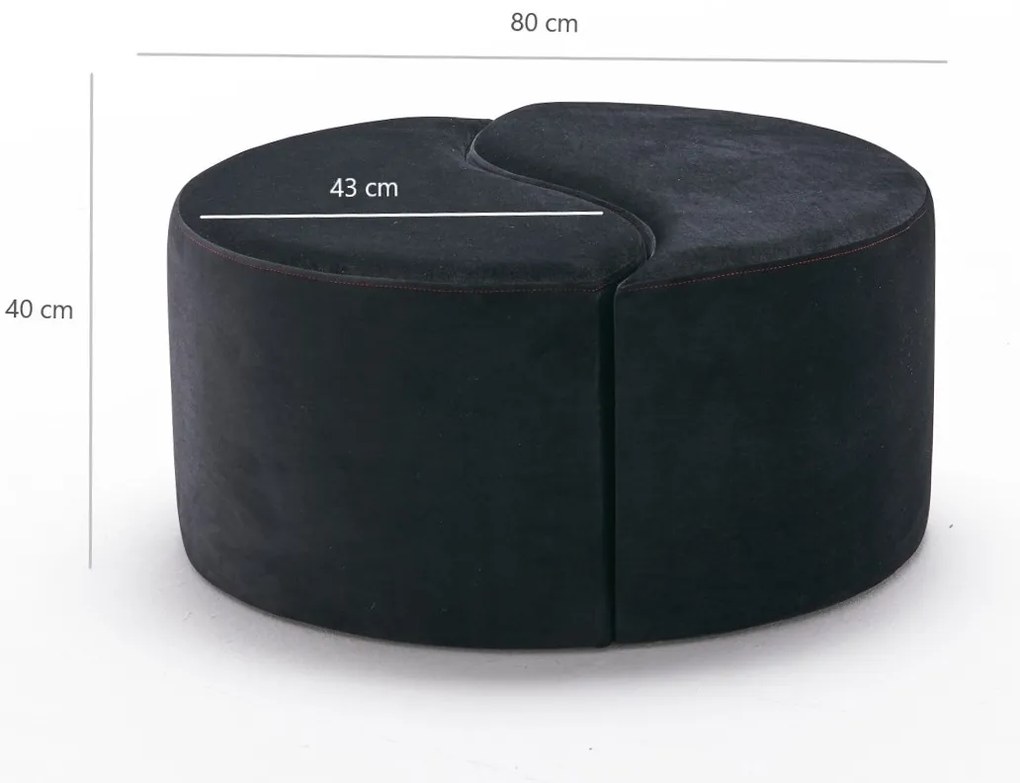 Alis Puf Black zsámoly