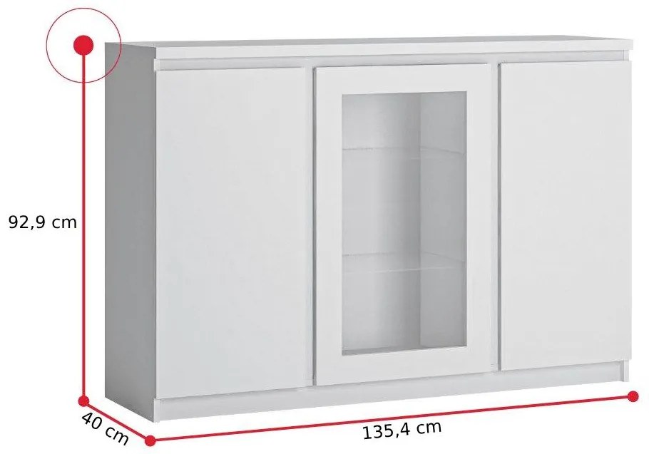 FRILO III komód, 135,4x92,9x40, tölgyfa ribbeck arany