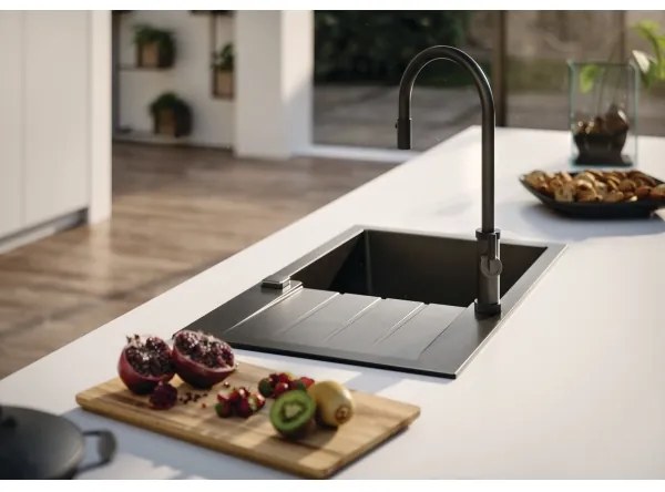 ALVEUS 1132179 - Mosogatócsap kihúzható permetezővel NERINA 46,8 cm fekete