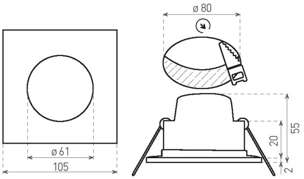 LED Fürdőszobai beépíthető lámpa BONO LED/8W/230V 4000K IP65 króm