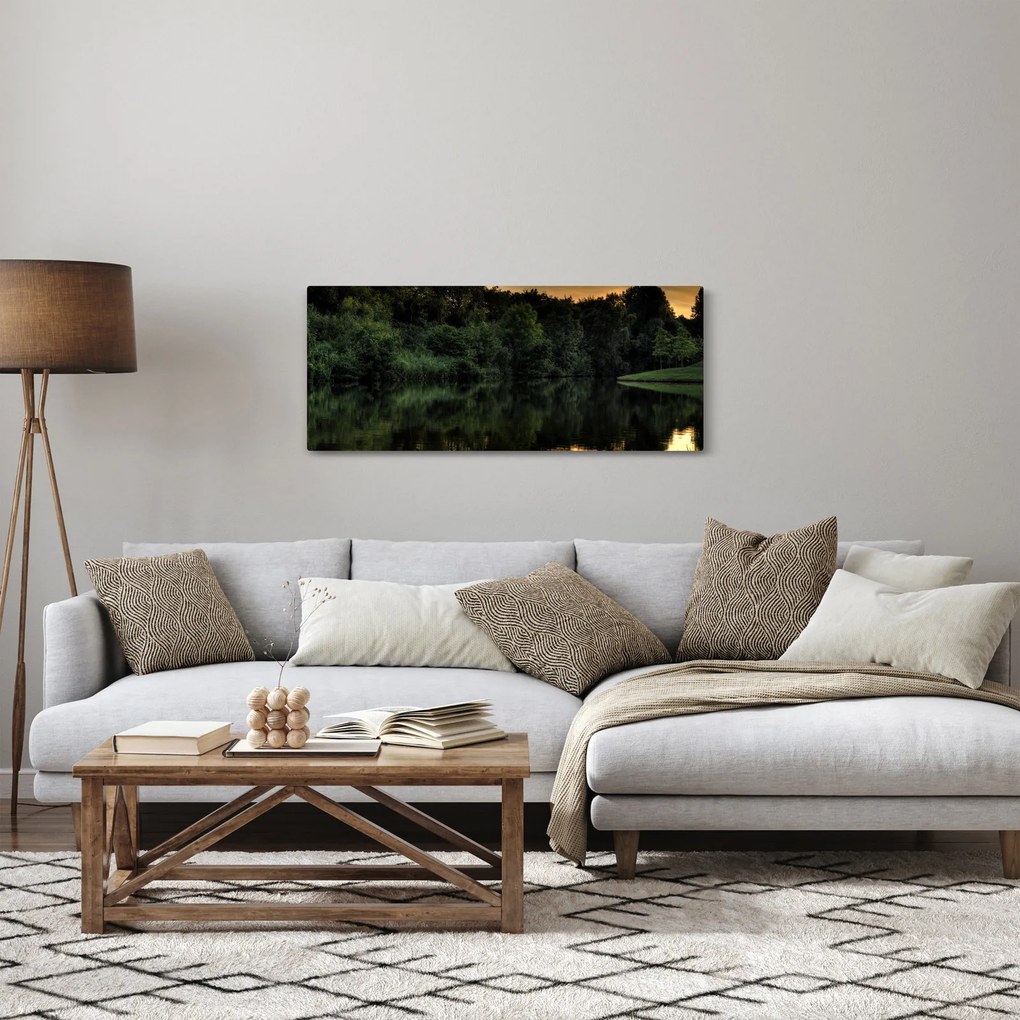A tó képe az erdő mellett (120x50 cm)
