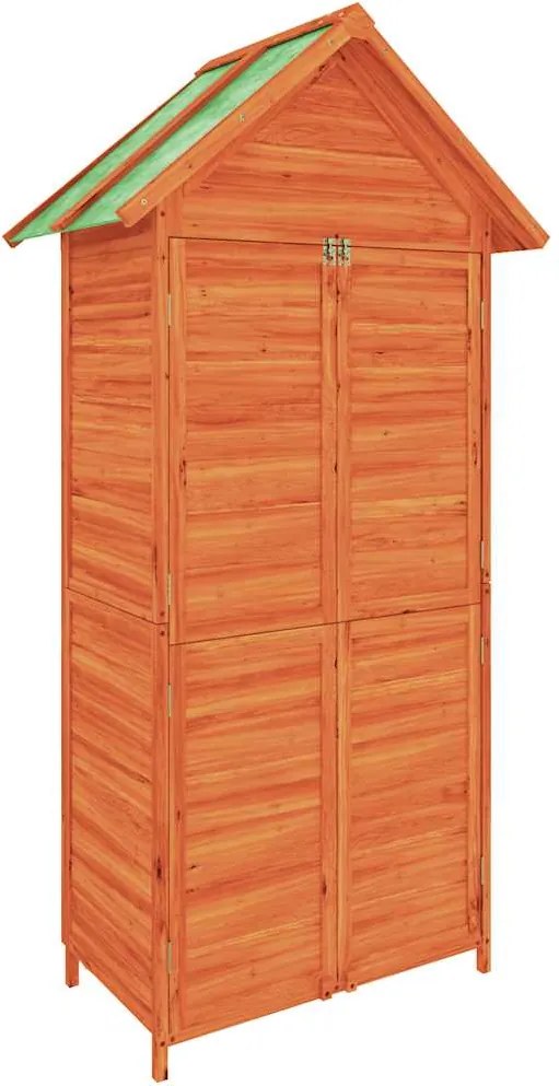 vidaXL barna tömör fenyőfa kerti szerszámtároló 89 x 52,5 x 175 cm