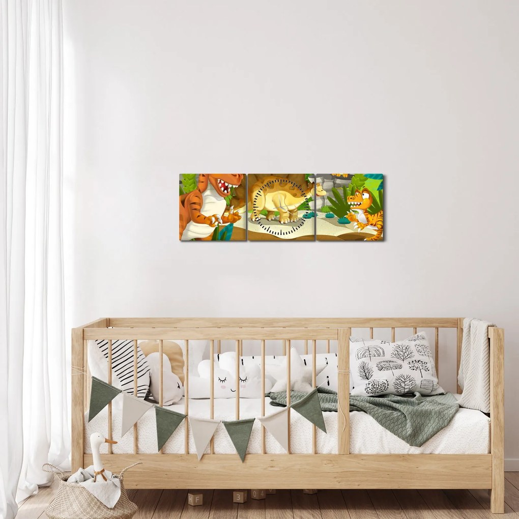 Kép - dinoszaurusz (órával) (90x30 cm)